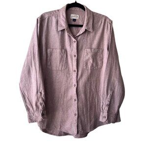 Universal Thread Women's Long Sleeve Button Down Flannel Collard Shirt Size‎ L